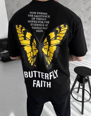 تيشيرت Butterfly Faith أسود أوفرسايز